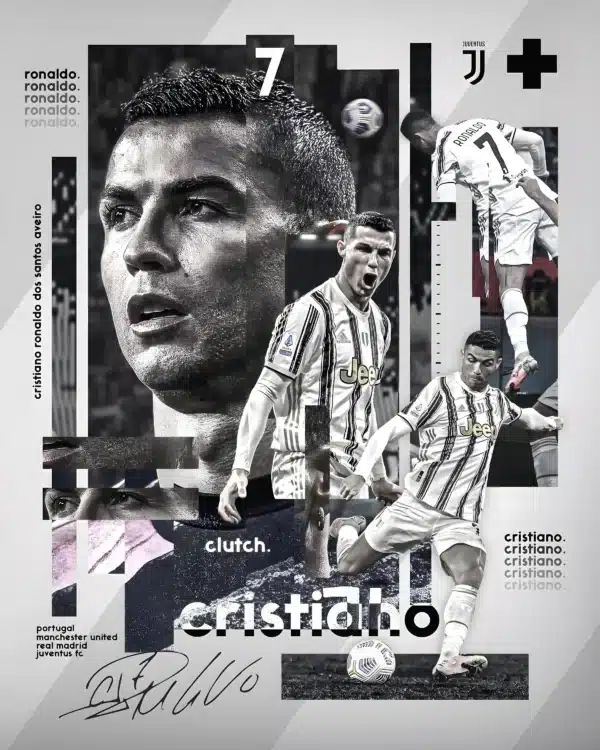 تصویر زمینه رونالدو در لباس یوونتوس در حال شوت به دروازه در سری آ ایتالیا