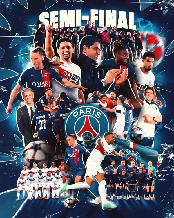 والپیپر پاریس سن ژرمن با ترکیب تیم کامل