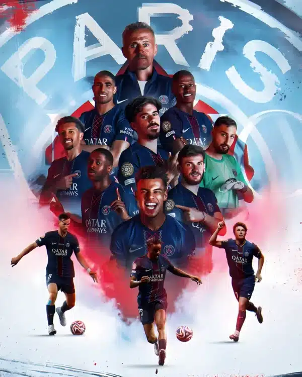 والپیپر پاشریس سن ژرمن با ترکیب تیم کامل