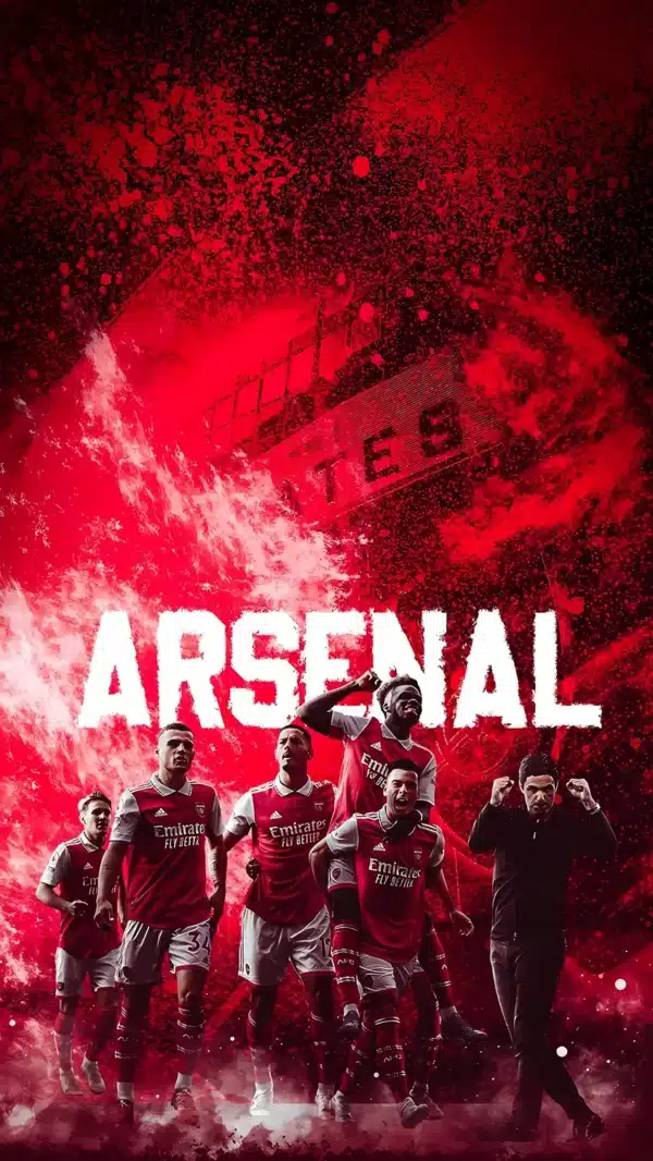 والپیپر آرسنال طرح مینیمال قرمز و سفید