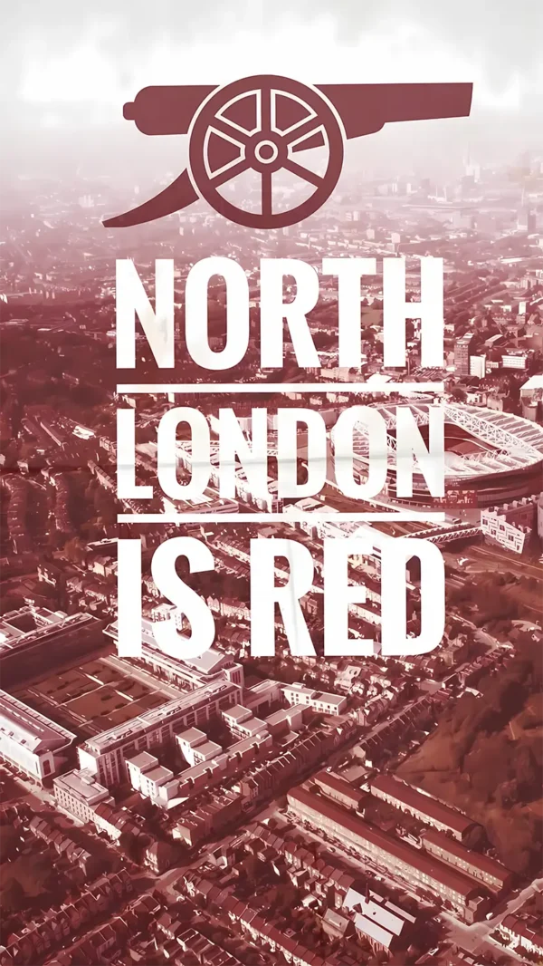 والپیپر آرسنال طرح مینیمال قرمز و سفید