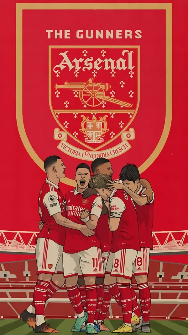 والپیپر آرسنال طرح مینیمال قرمز و سفید