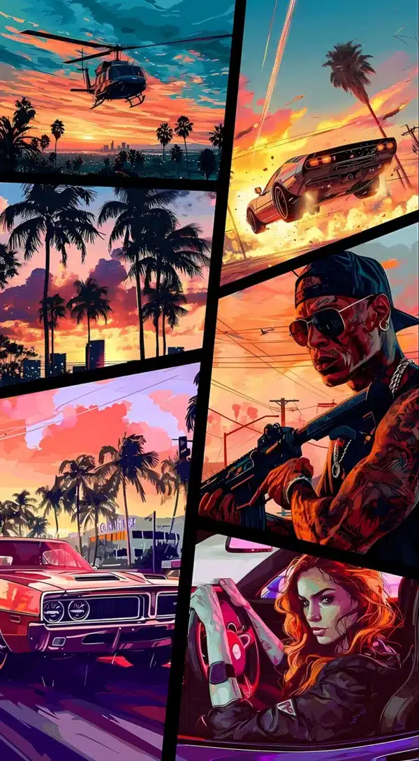 کاراکترهای اصلی GTA 6 - والپیپر HD