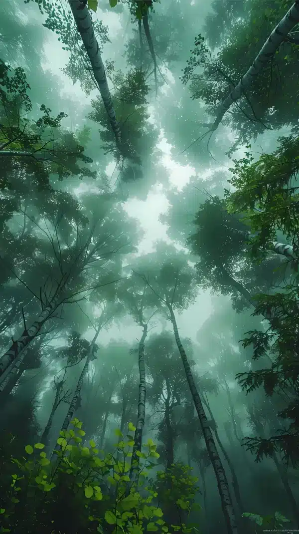 والپیپر جنگل با نور خورشید