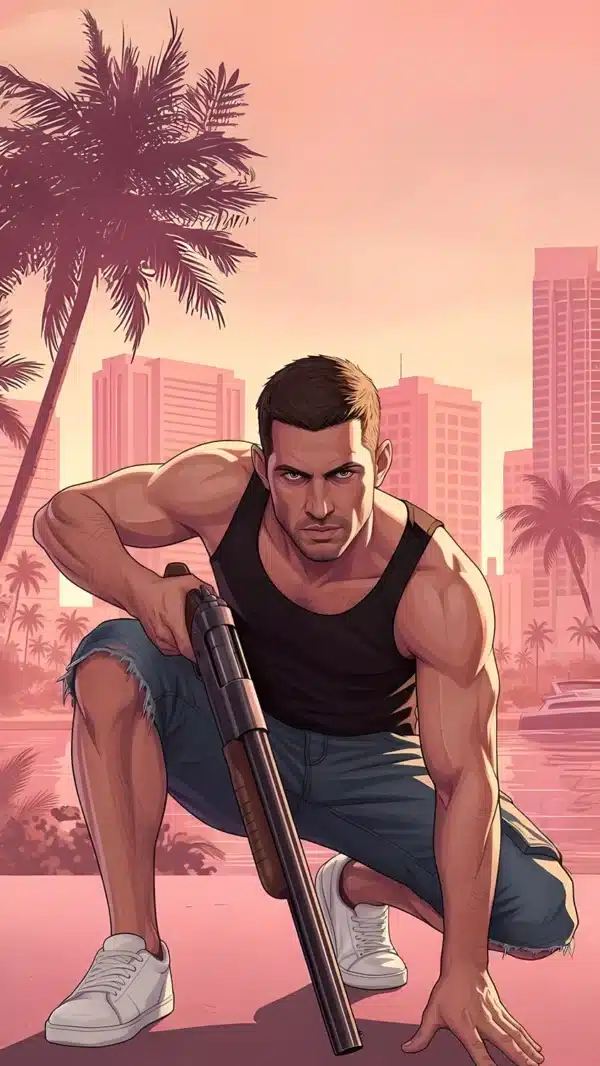 کاراکترهای اصلی GTA 6 جیسون و لوسیا - والپیپر HD