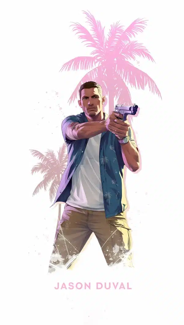 کاراکترهای اصلی GTA 6 جیسون و لوسیا - والپیپر HD