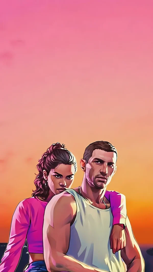کاراکترهای اصلی GTA 6 جیسون و لوسیا - والپیپر HD