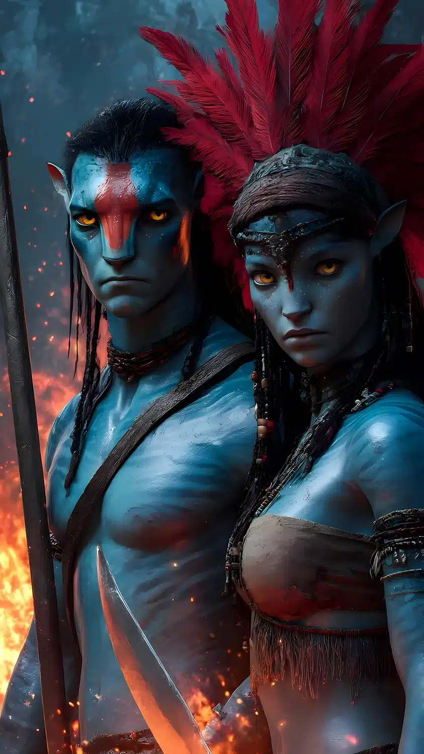 والپیپر Avatar 3 قبیله آتش با کیفیت 4K - نمای جنگل آتشین