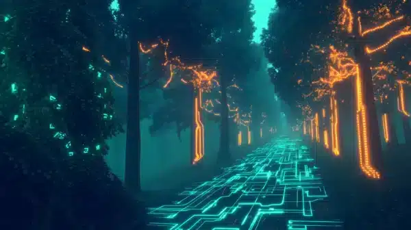 والپیپر فوتوریستی و تکنولوژی 2026 با افکت نئونی - HD