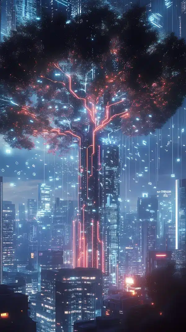 والپیپر فوتوریستی و تکنولوژی 2026 با افکت نئونی - HD