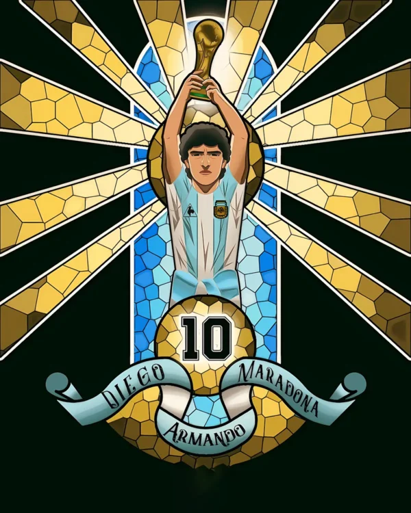 والپیپر مارادونا با طراحی هنری و کیفیت 4K