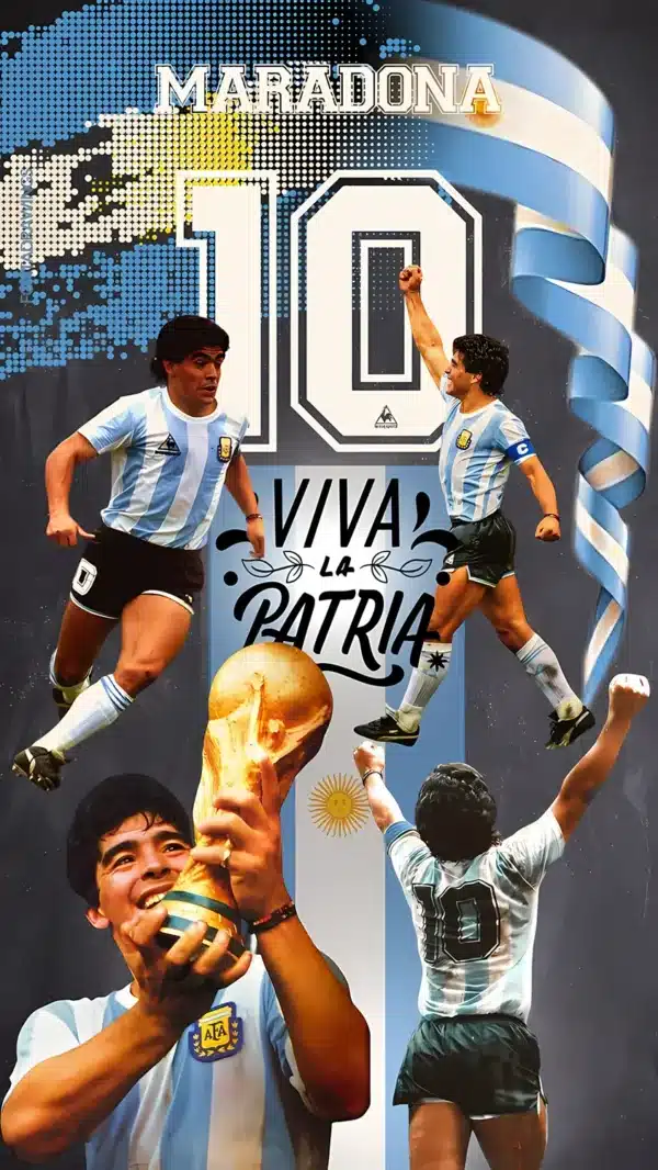 والپیپر مارادونا با طراحی هنری و کیفیت 4K