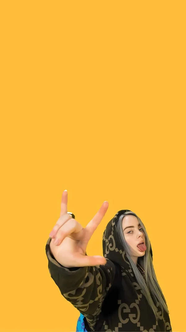 تصویر زمینه بیلی آیلیش با لوگو شخصی و طراحی خاص