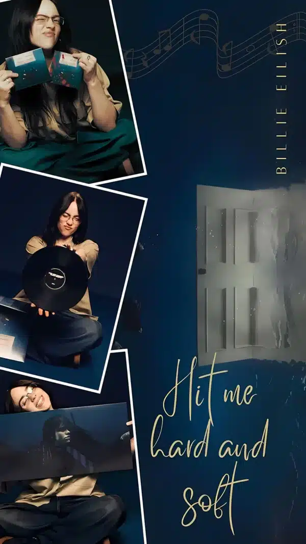 تصویر زمینه بیلی آیلیش با لوگو شخصی و طراحی خاص