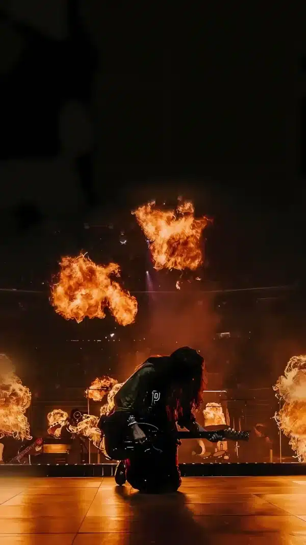 عکس پس زمینه بیلی آیلیش در حال اجرای زنده