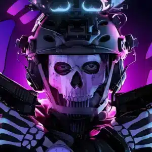 والپیپر Call of Duty گوست با نور های بنفش