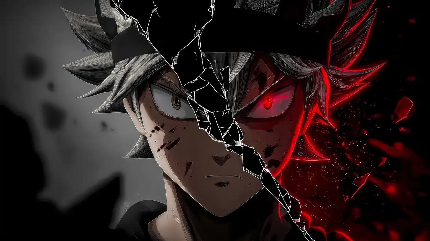 والپیپر Black Clover حالت شیطانی آستا با شمشیر