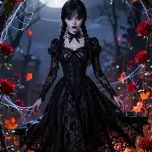 والپیپر ونزدی آدامز در باغ اسرارآمیز با کیفیت 8K