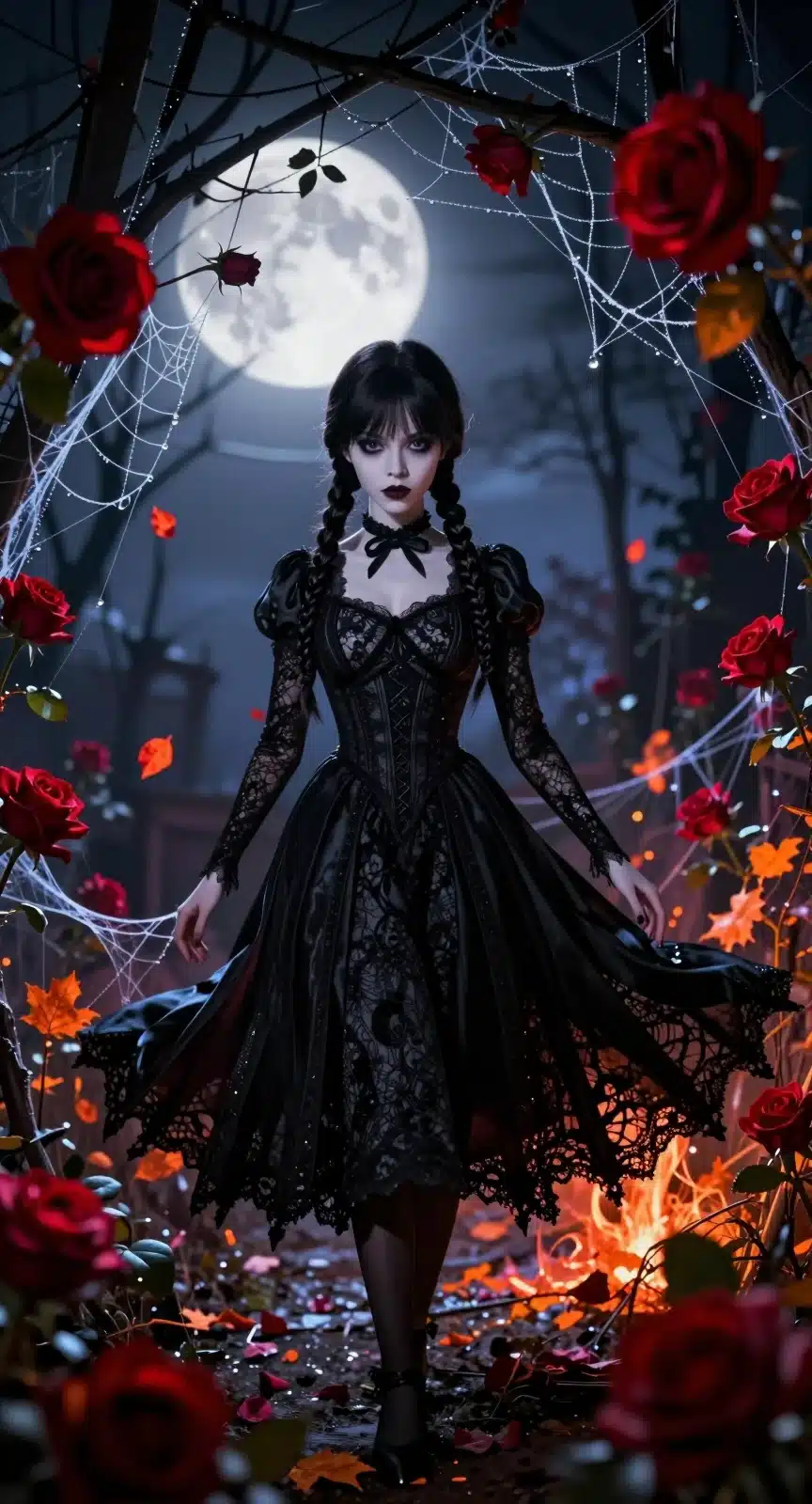 والپیپر ونزدی آدامز در باغ اسرارآمیز با کیفیت 8K