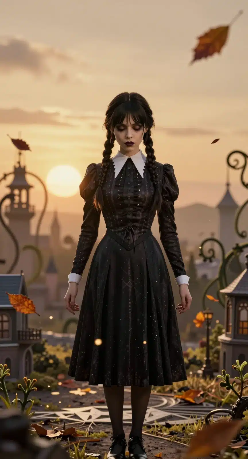 والپیپر انیمه‌ای ونزدی آدامز در یک منظره طلایی با کیفیت 8K