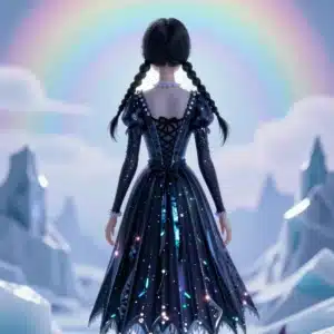 والپیپر انیمه‌ای ونزدی آدامز در منظره مینیاتوری با نورپردزی رویایی