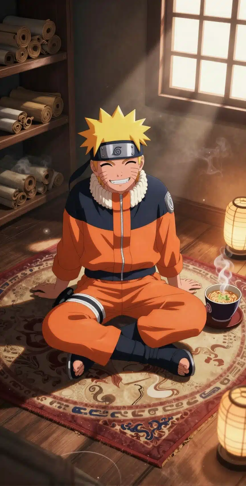 والپیپر ناروتو در محیطی گرم با نورپردازی زیبا و جزئیات منحصر به فرد