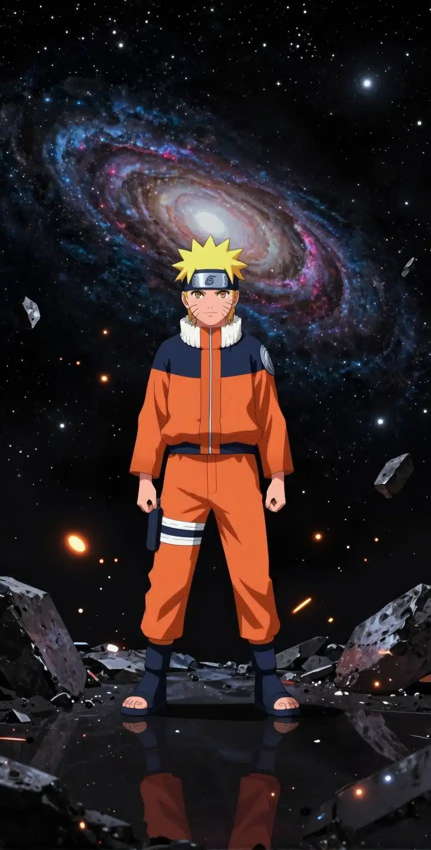 والپیپر ناروتو در فضای بیکران با طراحی انیمه و رنگ‌های زنده