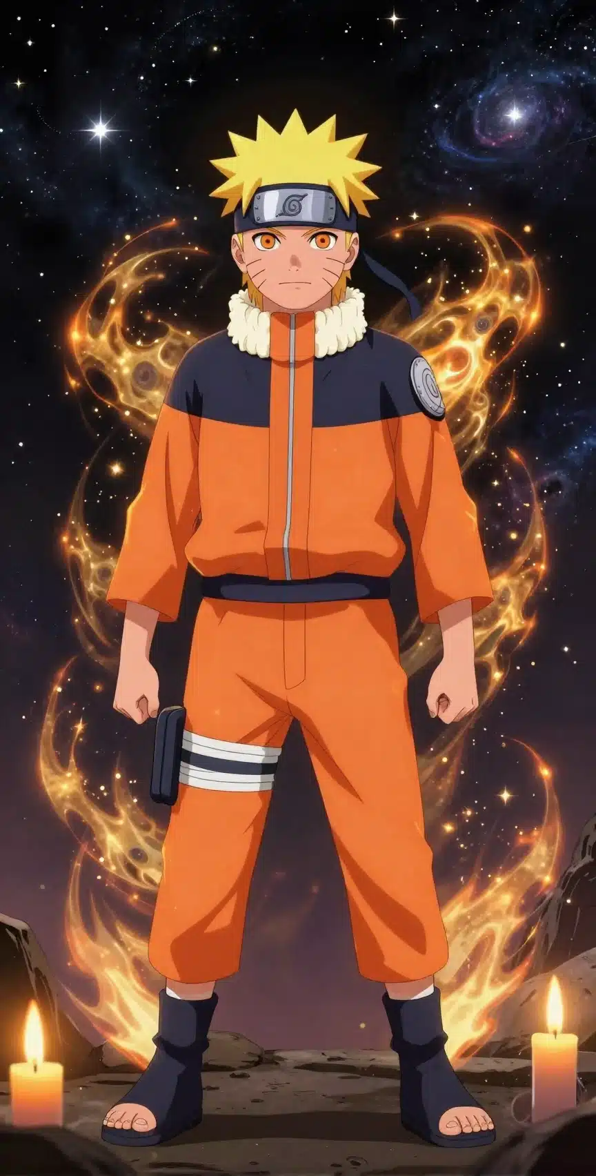 والپیپر ناروتو اوزوماکی در فضای کیهانی با انرژی چاکرای درخشان